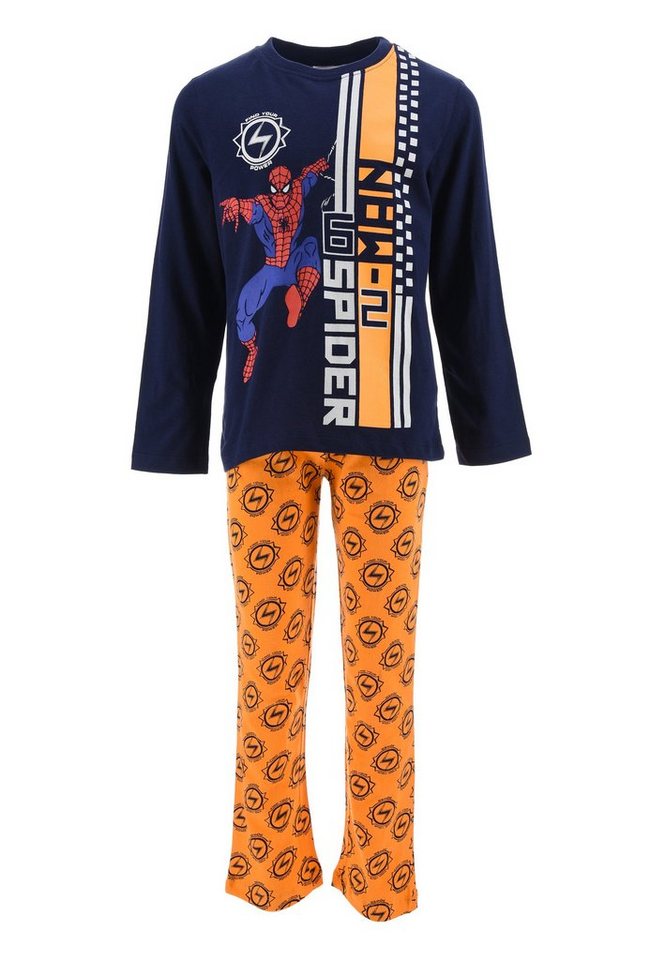 Spiderman Schlafanzug Kinder Jungen Pyjama langarm Nachtwäsche von Spiderman