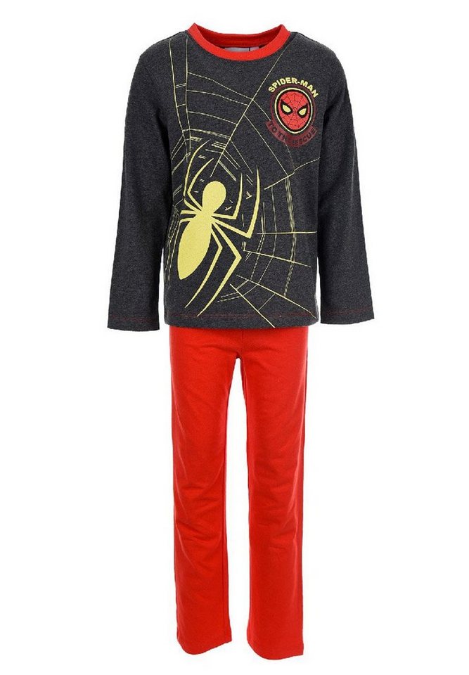 Spiderman Schlafanzug Kinder Jungen Pyjama langarm Nachtwäsche von Spiderman