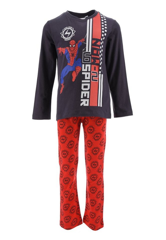 Spiderman Schlafanzug Kinder Jungen Pyjama langarm Nachtwäsche von Spiderman