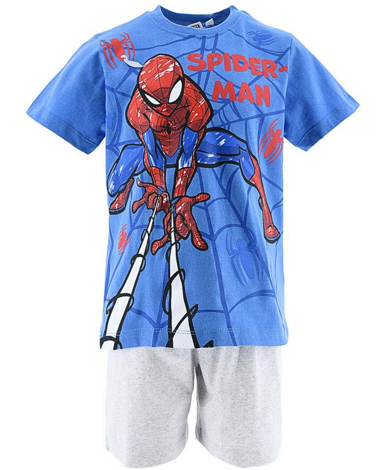 Spiderman Schlafanzug MARVEL (2 tlg) Jungen Shorty aus nachhaltigen Materialien Gr. 98 - 128 cm von Spiderman