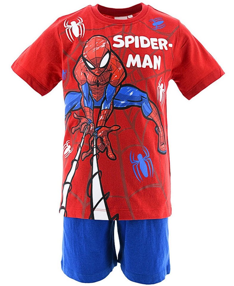 Spiderman Schlafanzug MARVEL (2 tlg) Jungen Shorty aus nachhaltigen Materialien Gr. 98 - 128 cm von Spiderman