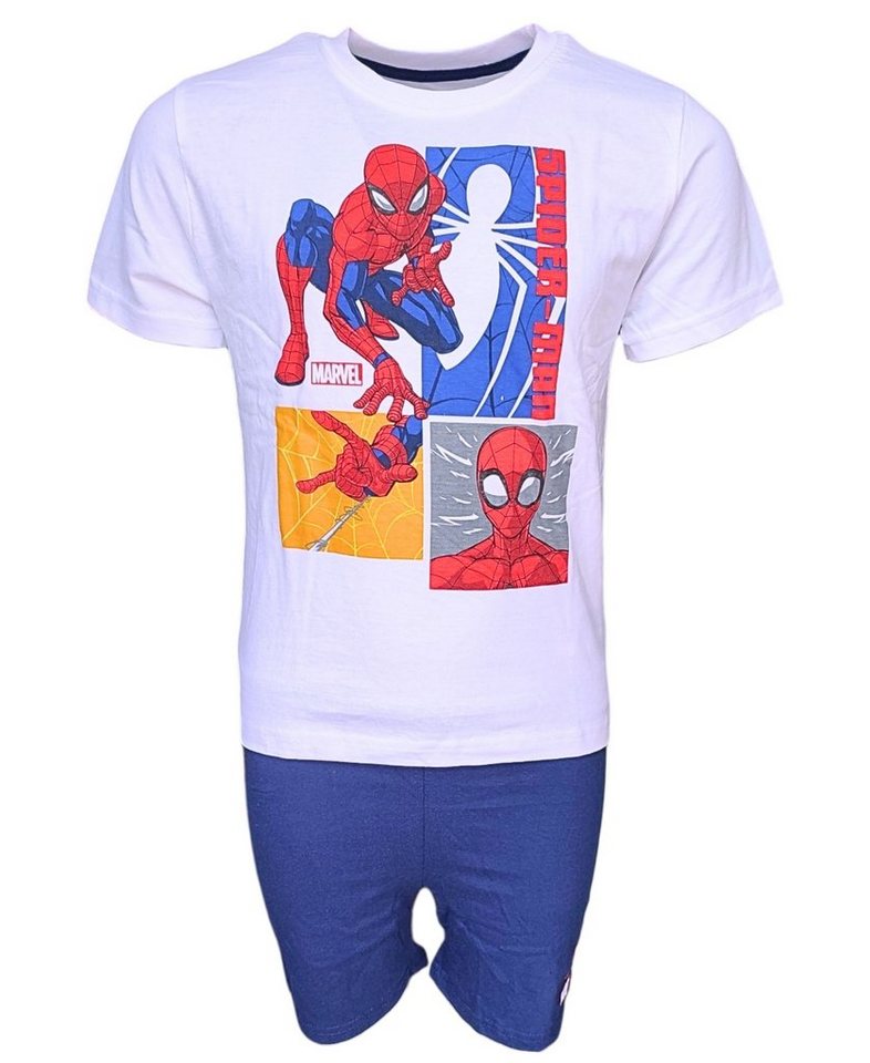 Spiderman Schlafanzug Marvel (2 tlg) Jungen Pyjama Set kurz - Kinder Shorty Gr. 104 - 134 cm von Spiderman