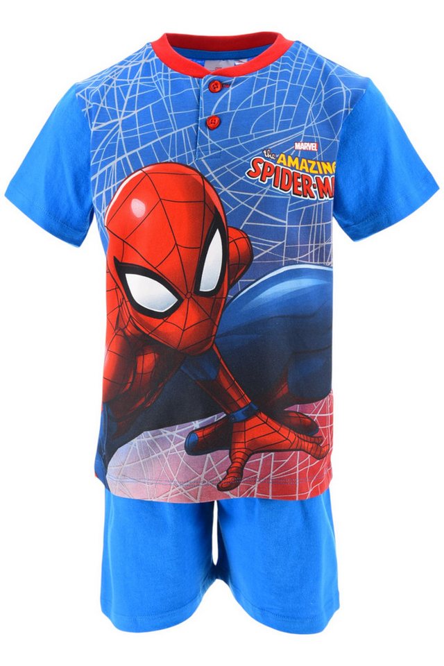 Spiderman Schlafanzug Marvel in Geschenkverpackung (2 tlg) Pyjama Set kurz - Jungen Shorty Gr. 98-128 cm von Spiderman