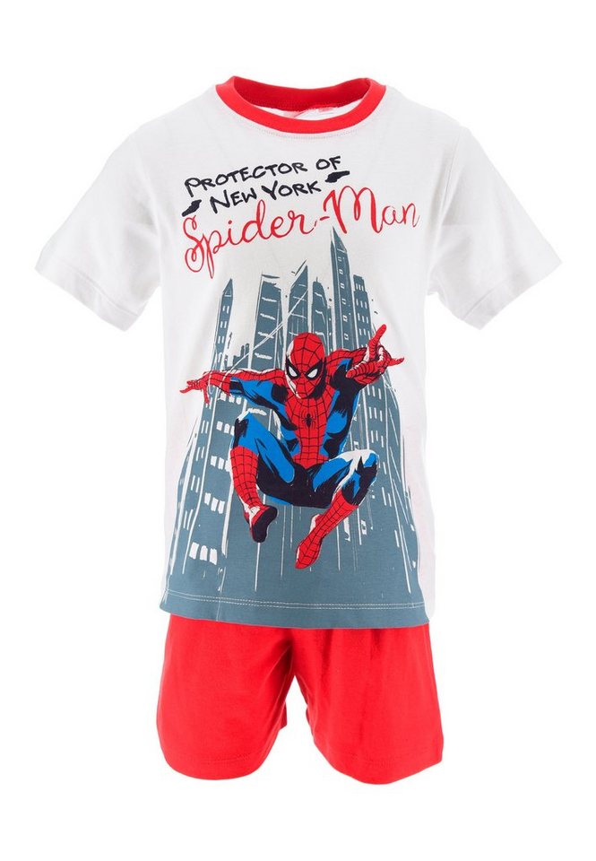 Spiderman Shorty Kinder Jungen Pyjama Schlaf-Set (2 tlg) von Spiderman