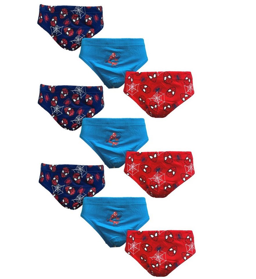 Spiderman Slip 9x Jungen Unterhosen SPIDER-MAN Set Slips Schlüpfer 98 104 110 116 128 von Spiderman