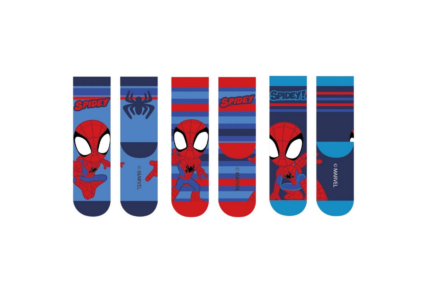 Spiderman Socken 3er-Pack Socken Jungen elastisch & komfortabel (3-Paar) von Spiderman