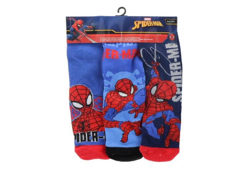 Spiderman Socken Kindersocken 3er-Pack atmungsaktiv & weich (3-Paar) von Spiderman