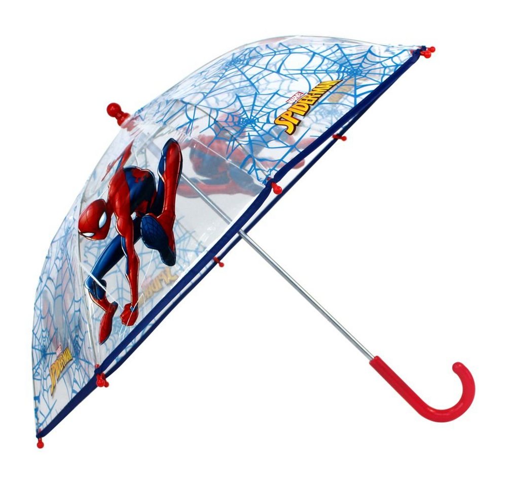 Spiderman Stockregenschirm Stockschirm blau & transparent Marvel Spiderman Kinder Regenschirm von Spiderman