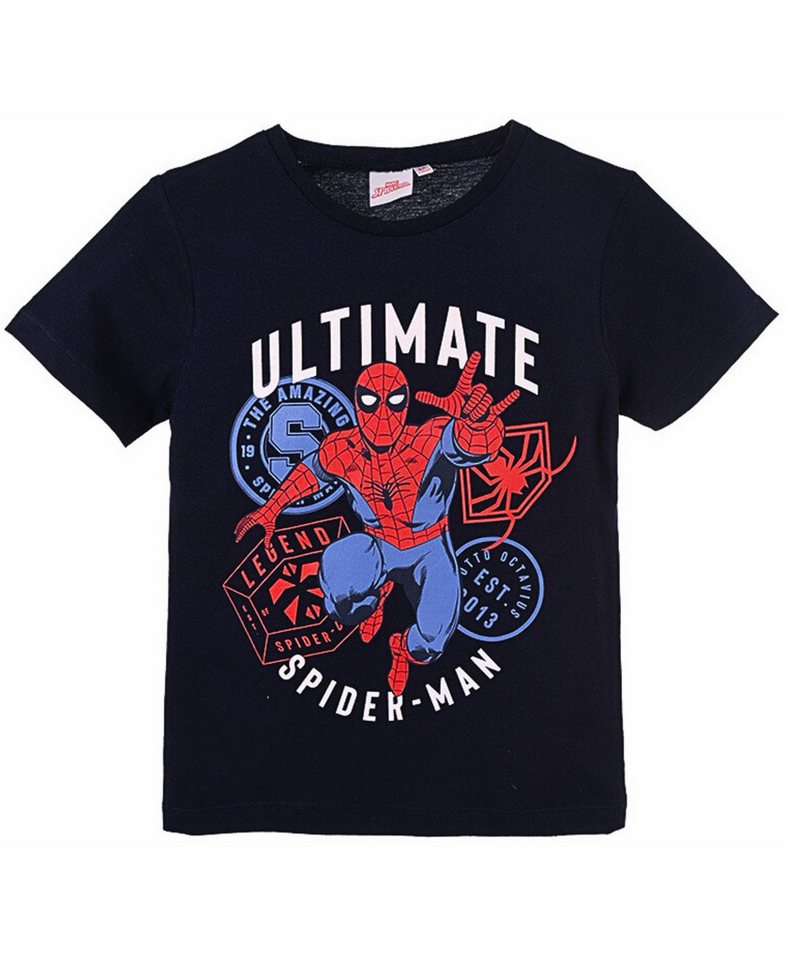 Spiderman T-Shirt Marvel Jungen Kurzarmshirt aus Baumwolle Gr. 98 - 128 cm von Spiderman