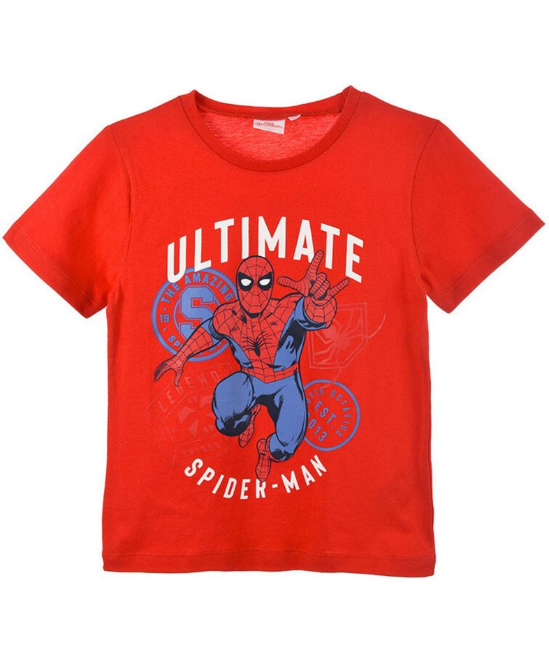 Spiderman T-Shirt Marvel Jungen Kurzarmshirt aus Baumwolle Gr. 98 - 128 cm von Spiderman