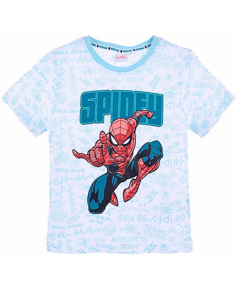 Spiderman T-Shirt Marvel Jungen Kurzarmshirt aus Baumwolle Gr. 98 - 128 cm von Spiderman