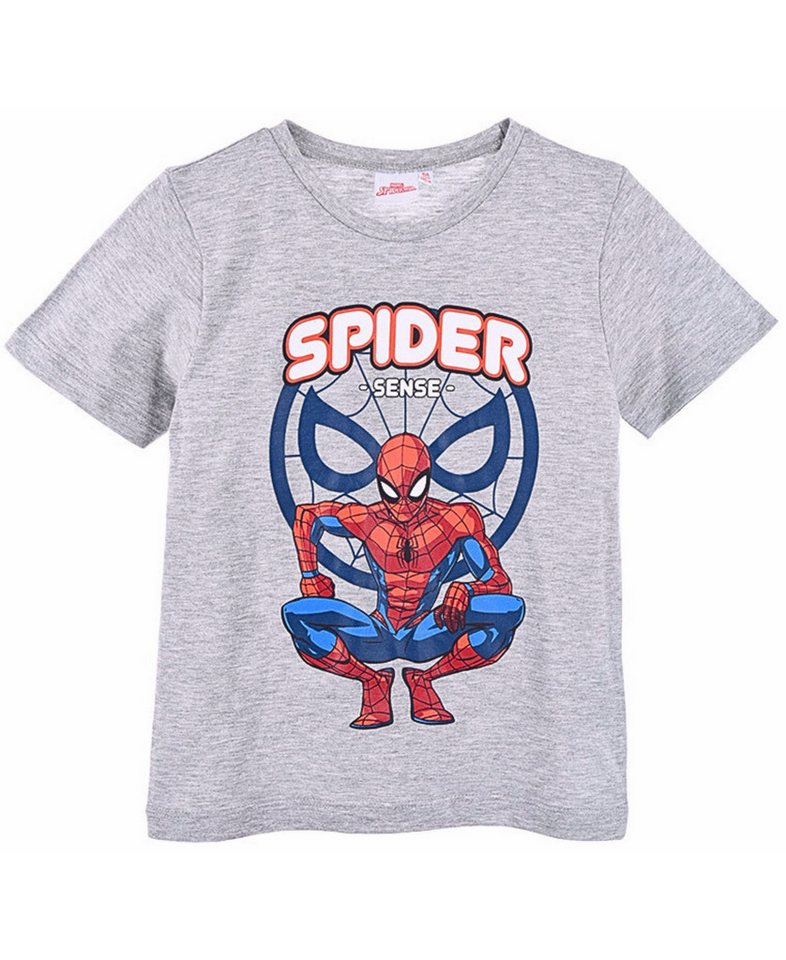 Spiderman T-Shirt SUPER HERO Jungen Kurzarmshirt aus Baumwolle Gr. 98 - 128 cm von Spiderman