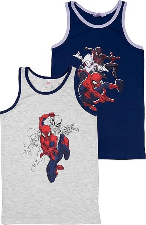 Spiderman Unterhemd 2er Pack Kinder Unterhemd – Bequeme Baumwolle Tank Tops von Spiderman