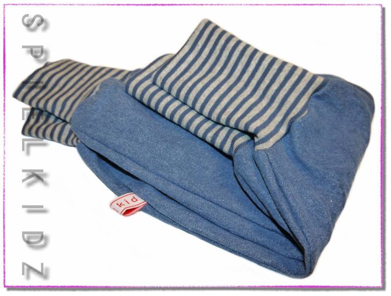 Jungenhose Jeans Mittelblau Pumphose Grau Blau Mitwachshose von Spielkidz