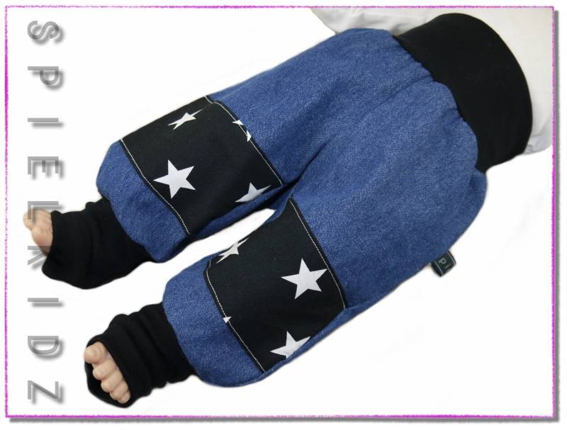 Mitwachshose Pumphose Jeans Kinder Sterne Mit Wunschbündchen von Spielkidz