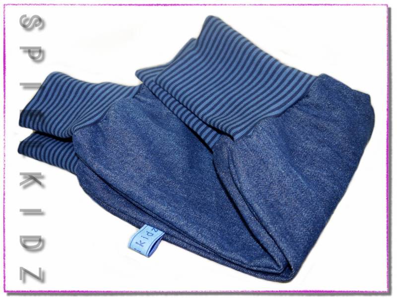 Mitwachshose Pumphose Kinder Jeans Blau Dunkelblau von Spielkidz