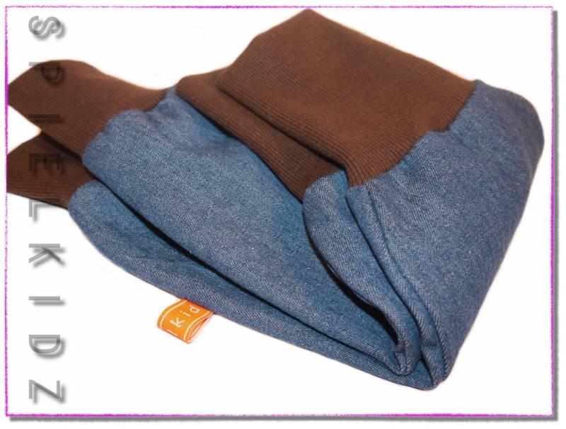 Mitwachshose Wunschbund Uni Pumphose Kinder Jeans Braun von Spielkidz