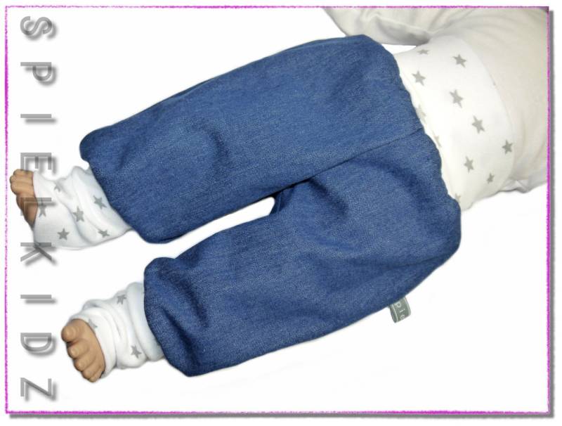 Pumphose Mitwachshose Kinder Jeans Sterne Weiß von Spielkidz
