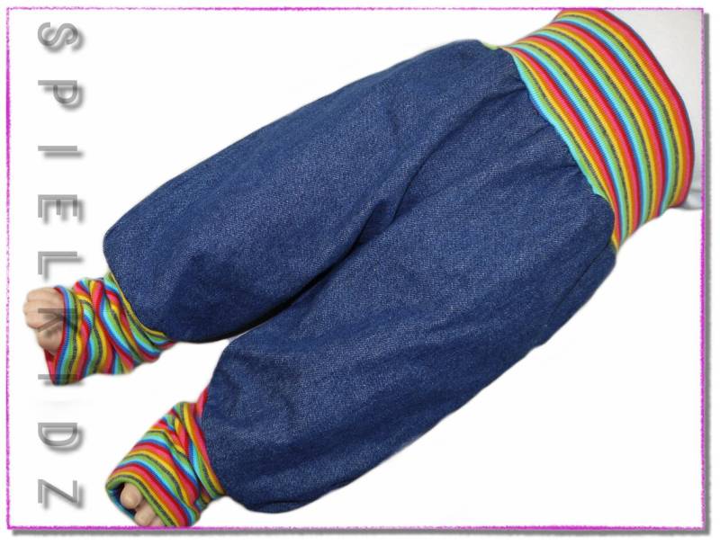 Pumphose Regenbogen Mitwachshose Kinder Jeans von Spielkidz