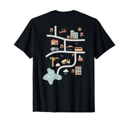 Spielteppich Spielstraße Massage Stadt Straßenteppich T-Shirt von Spielstraße Für Kinder Lustiges Auto Spiel