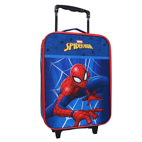 Spiderman Trolley Koffer 12 L Jungen Handgepäck Kinder Kinderkoffer Reisekoffer Spielzeug Kindertrolley Innenmaße: 40 x 30 x 10 cm von Spielwaren Klee