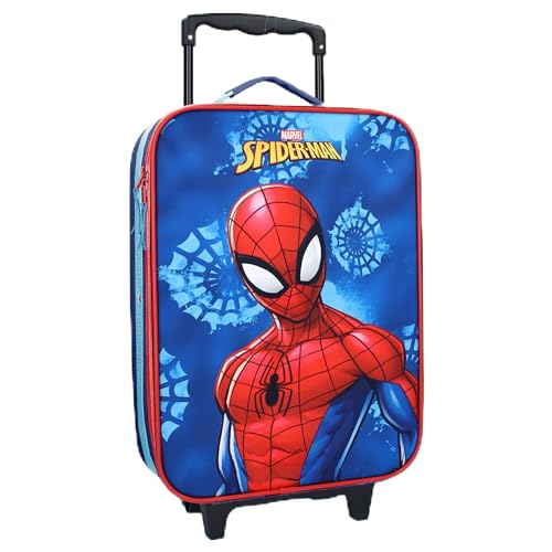 Spiderman Trolley Koffer 12 L Jungen Handgepäck Kinder Kinderkoffer Reisekoffer Spielzeug Kindertrolley Innenmaße: 40 x 30 x 10 cm von Spielwaren Klee