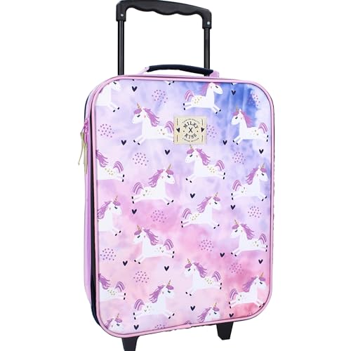 Spielwaren Klee Einhorn Trolley Koffer 12 L Kindertrolley Mädchen Handgepäck Kinder Kinderkoffer von Tassorm
