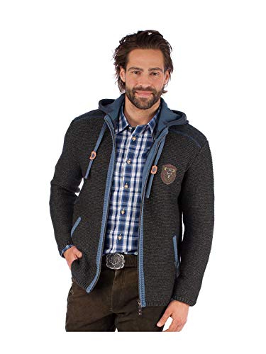 Spieth&Wensky Herren Strickjacke Dakar D,grau/blau XL von Spieth & Wensky