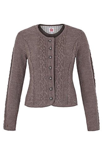 Spieth & Wensky Damen Damen Trachten Strickjacke mit Zopfmuster braun, braun, XL von Spieth & Wensky