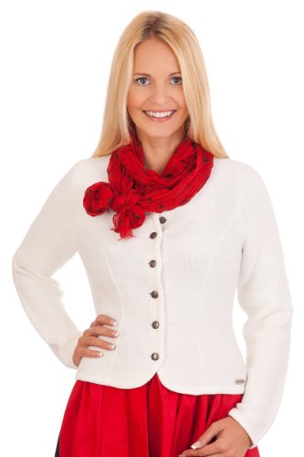 Spieth & Wensky Damen Trachten Strickjacke - BOZEN - weiß, Größe XXL von Spieth & Wensky