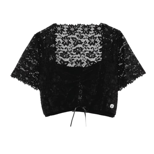 Spieth & Wensky Damen Verspielte Dirndlbluse mit Cooler Logo-Applikation Bahamas von Spieth & Wensky