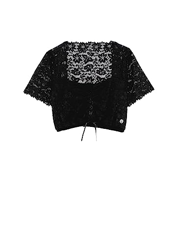 Spieth & Wensky Damen Verspielte Dirndlbluse mit Cooler Logo-Applikation Bahamas von Spieth & Wensky