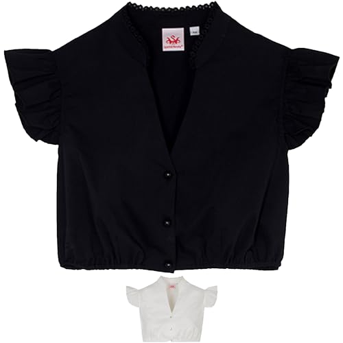 Spieth & Wensky Darlee Dirndlbluse Trachtenbluse Trachtenmode, Farbe: Schwarz, Größe: 44/2XL von Spieth & Wensky