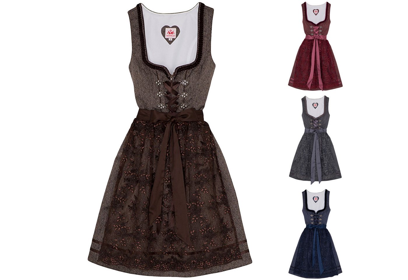 Spieth & Wensky Dirndl Bea Dirndl 2-teiliges Midi-Dirndl Kleid Dirndl Trachtenkleid kurz von Spieth & Wensky