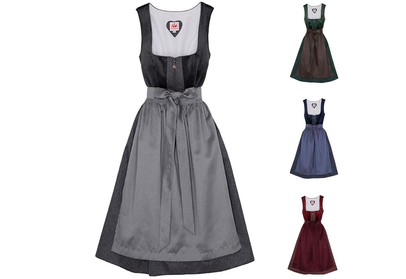 Spieth & Wensky Dirndl Buchsbaum Drindl Buchsbaum 2-teiliges Midi-Dirndl Kleid Dirndl Trachtenkleid kurz von Spieth & Wensky