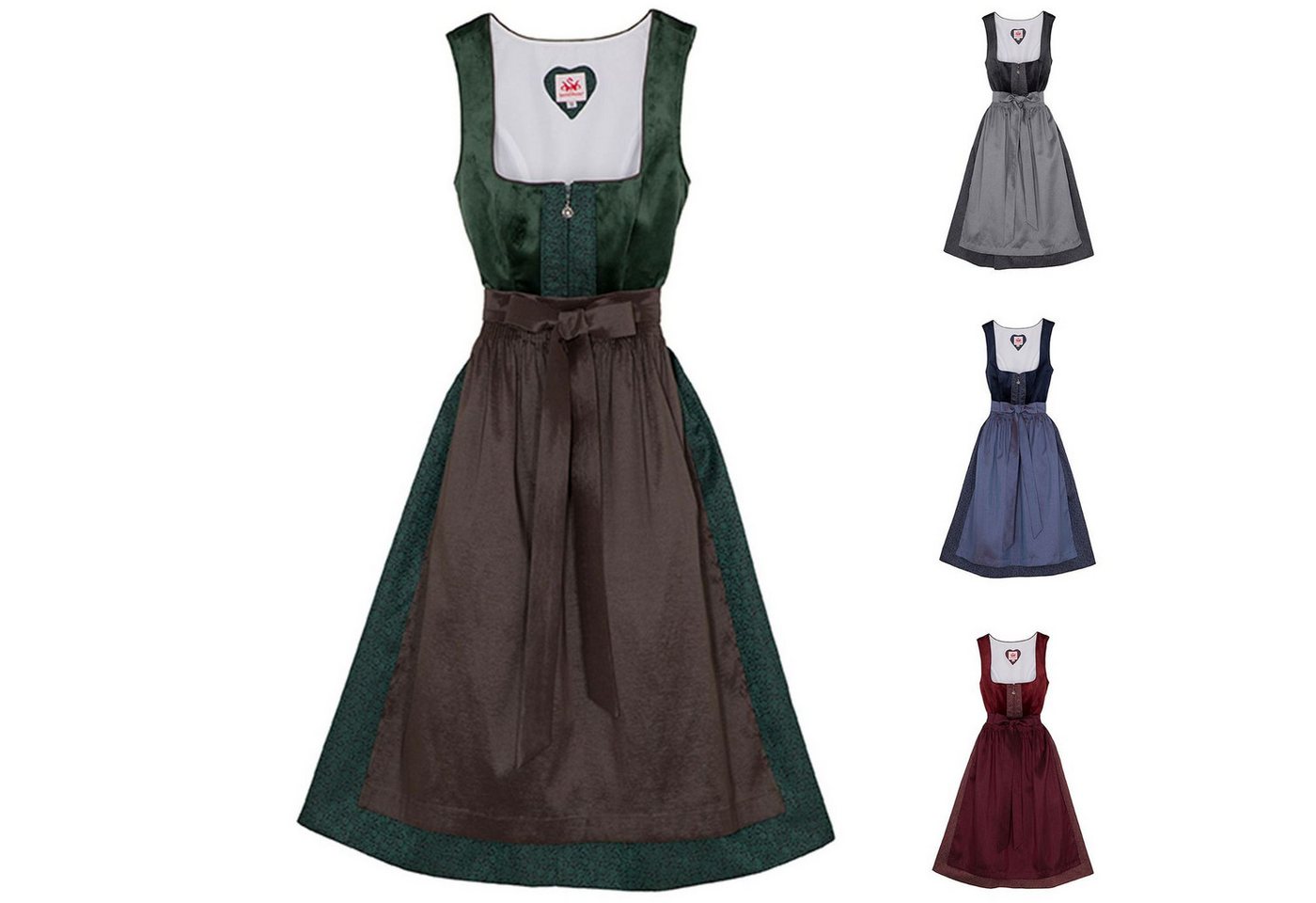 Spieth & Wensky Dirndl Buchsbaum Drindl Buchsbaum 2-teiliges Midi-Dirndl Kleid Dirndl Trachtenkleid kurz von Spieth & Wensky