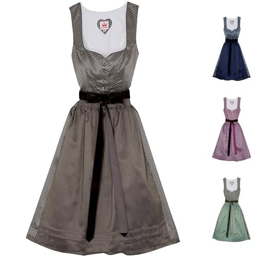 Spieth & Wensky Dirndl Deich Lange-Dirndl Kleid 2-teiliges Trachtenkleid, Farbe: Beige, Größe: 46/3XL von Spieth & Wensky