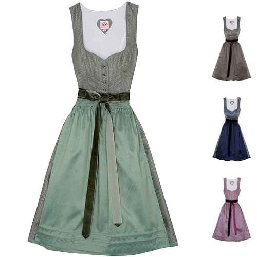 Spieth & Wensky Dirndl Deich Lange-Dirndl Kleid 2-teiliges Trachtenkleid, Farbe: Grün, Größe: 40/L von Spieth & Wensky