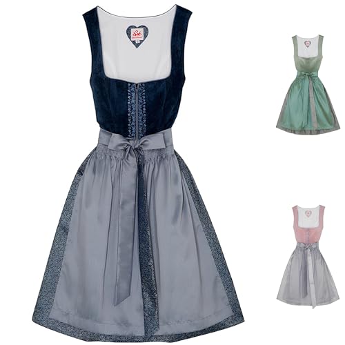 Spieth & Wensky Dirndl Demo Midi-Dirndl Kleid 2-teiliges Trachtenkleid Farben: Dunkelblau, Größe: 38/M von Spieth & Wensky