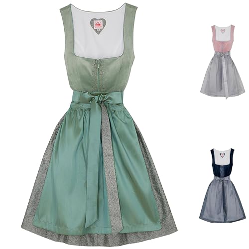 Spieth & Wensky Dirndl Demo Midi-Dirndl Kleid 2-teiliges Trachtenkleid Farben: Mintgrün, Größe: 42/XL von Spieth & Wensky