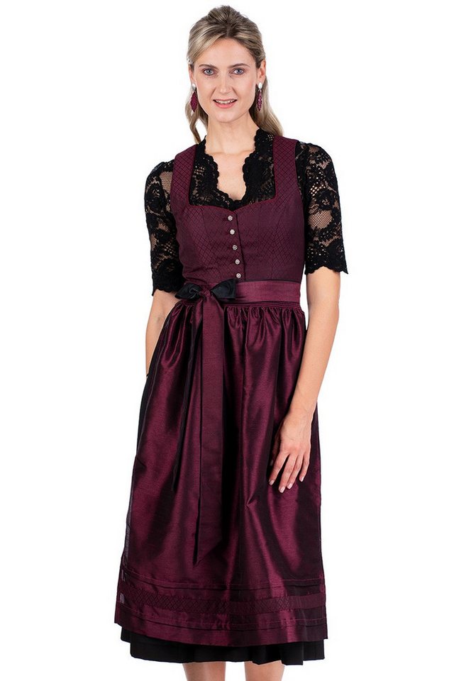 Spieth & Wensky Dirndl Dirndl lang 2tlg. - ELINA - dunkelrot von Spieth & Wensky