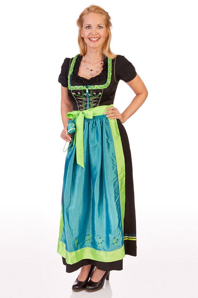 Spieth & Wensky Dirndl Dirndl lang 2tlg. - PAPILLA/LANG - petrol von Spieth & Wensky