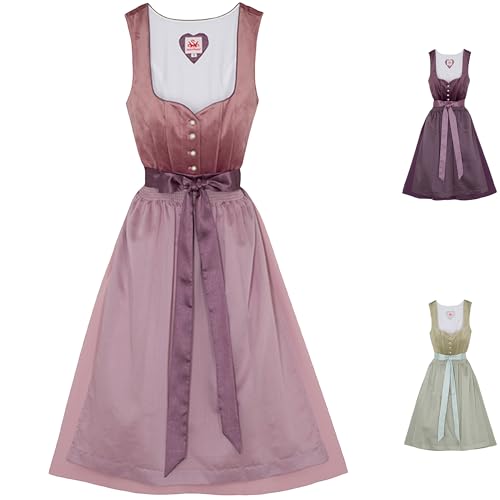 Spieth & Wensky Dirndl Düne Lange-Dirndl Kleid 2-teiliges Trachtenkleid, Lila, 42 von Spieth & Wensky