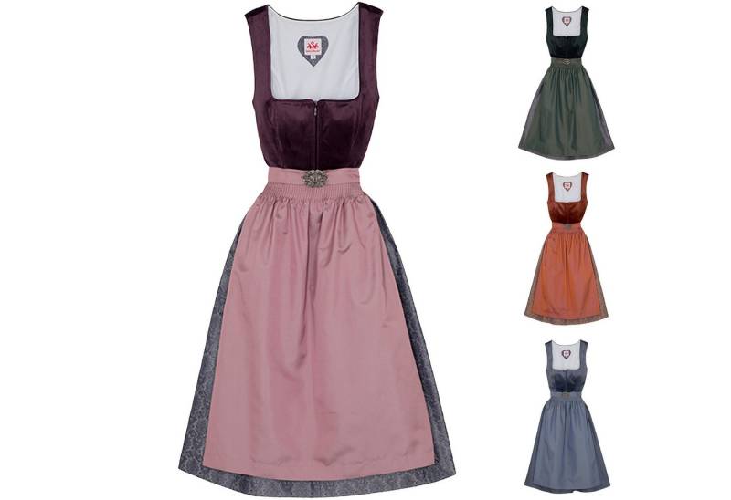Spieth & Wensky Dirndl Elli-Dirndl Elli 2-teiliges Midi-Dirndl Kleid Dirndl Trachtenkleid von Spieth & Wensky