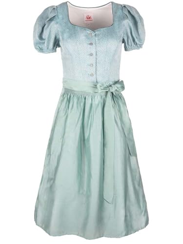 Spieth & Wensky Dirndl Ferrara Arm | Mididirndl mit Puffarm & Knöpfen | Damen (DE/NL/SE/PL, Numerisch, 34, Regular, Regular, türkis) von Spieth & Wensky