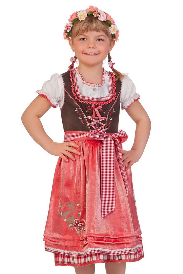 Spieth & Wensky Dirndl Kinderdirndl 3tlg. - WUXI - erdbeer, limone von Spieth & Wensky