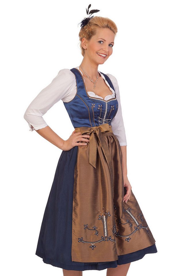 Spieth & Wensky Dirndl Midi Dirndl 2tlg. - WANDA - blau von Spieth & Wensky