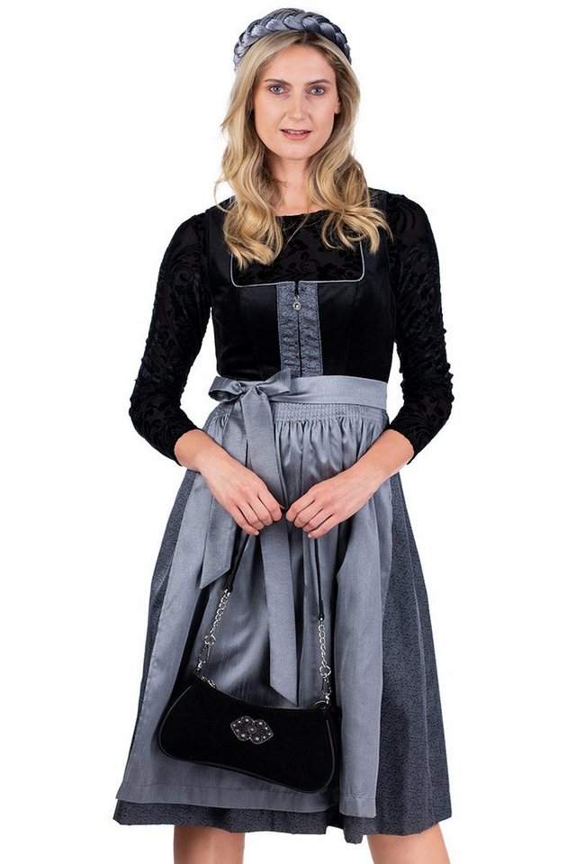 Spieth & Wensky Dirndl Samt Dirndl 2tlg. - BUCHSBAUM - schwarz/silber von Spieth & Wensky