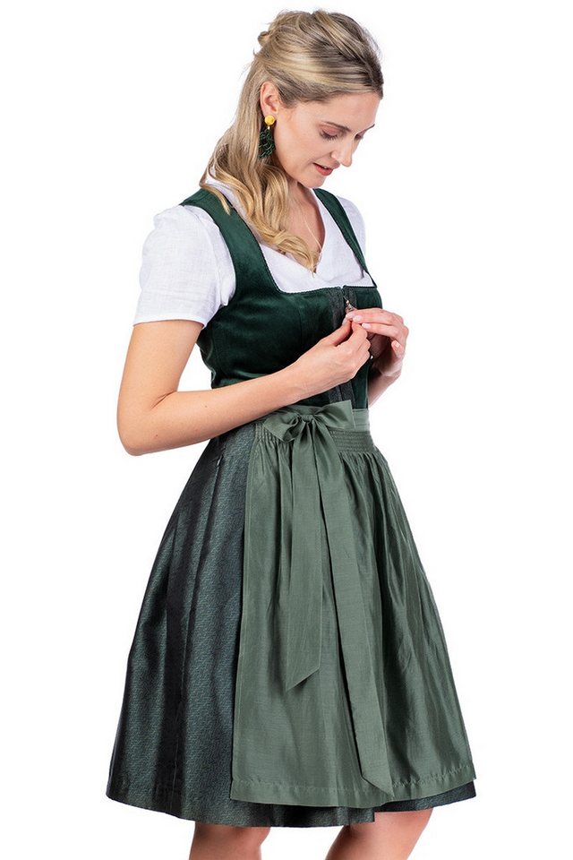 Spieth & Wensky Dirndl Samt Dirndl 2tlg. - EDONA - dunkelgrün/farn von Spieth & Wensky