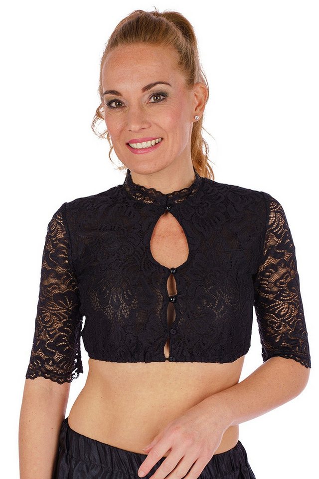 Spieth & Wensky Dirndlbluse Dirndlbluse - AMERIKA - offweiß, schwarz von Spieth & Wensky